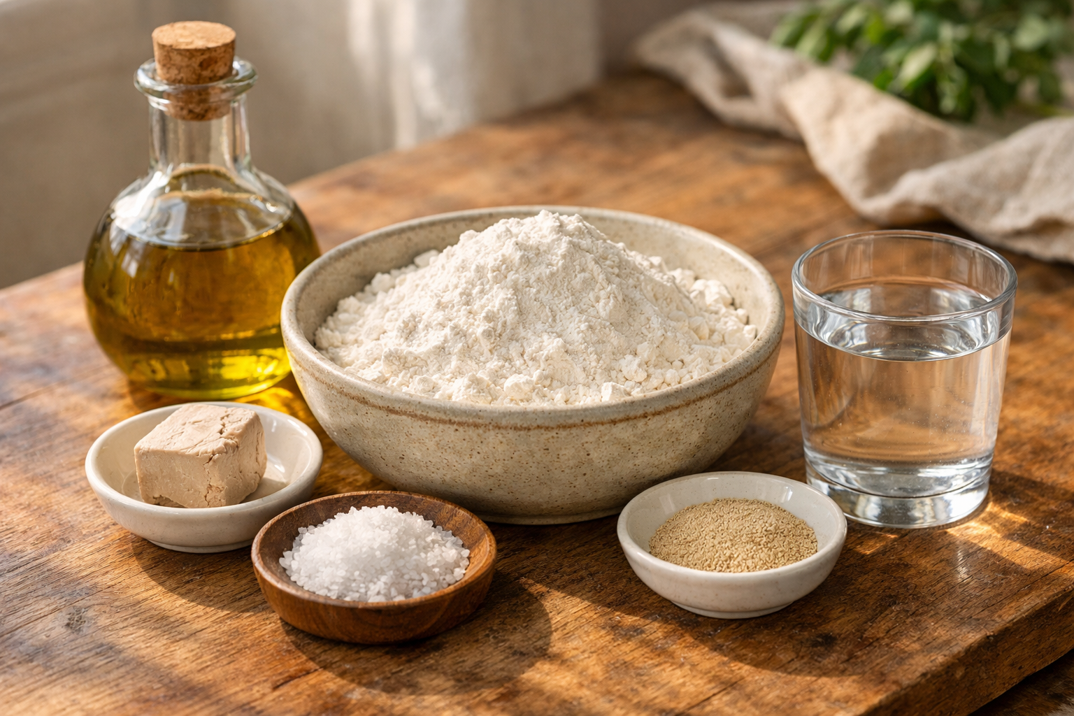 Lahmacun hamuru için kullanılacak un ve malzemeler